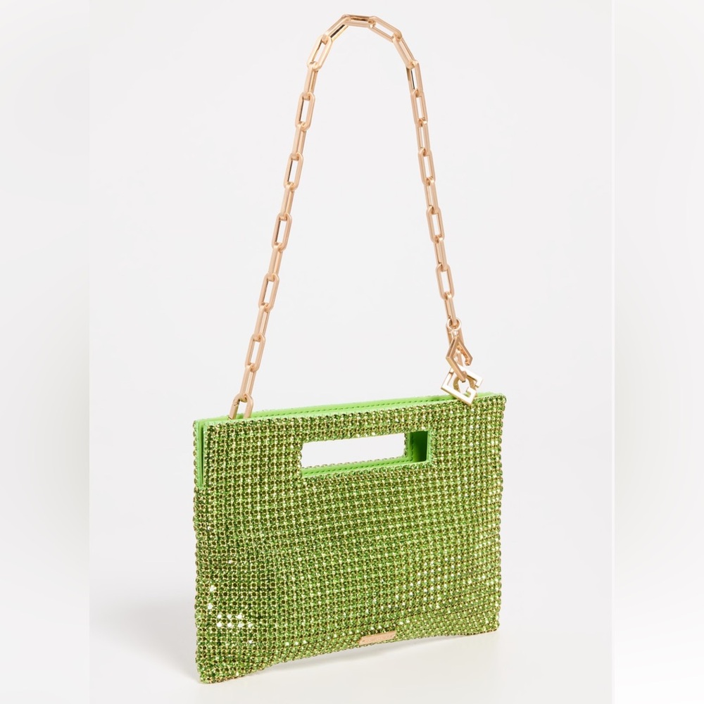 Cult Gaia Lucinda Rhinestone Mini Shoulder Bag in Palm Green